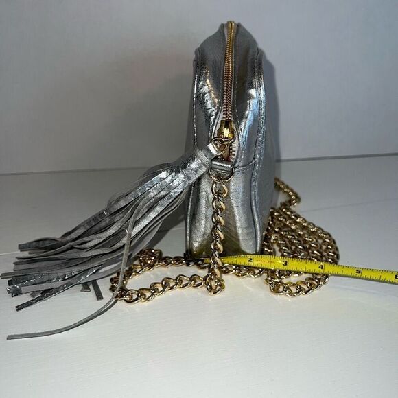 Victoria's Secret Metallic Silver Cross Body Bag Limited EditionGold Hardware - Picture 4 of 8